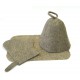 Комплект банный подарочный (шапка, рукавица, коврик), войлок, серый